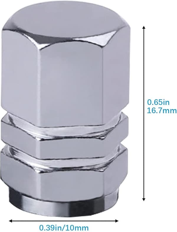 8 Aluminium Däckventilskaftlock med Sexkantsfog Universal Däckventil