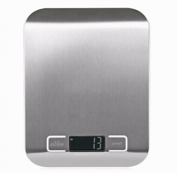 Smart digitalvægt med LCD-display til rustfrit stål køkken,