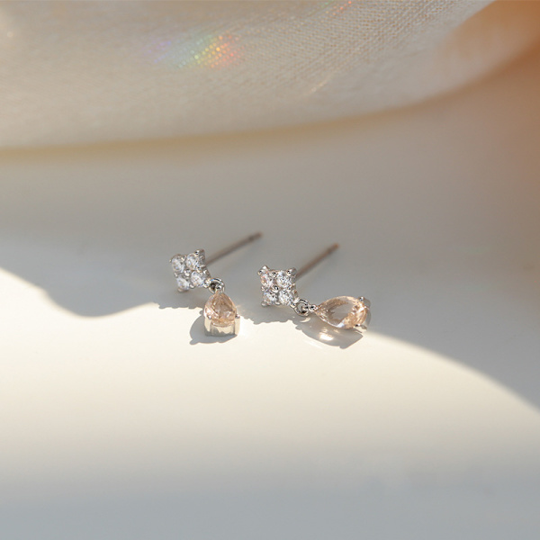 Dammode Färgglada Diamant Vattendroppe Örhängen Smycken
