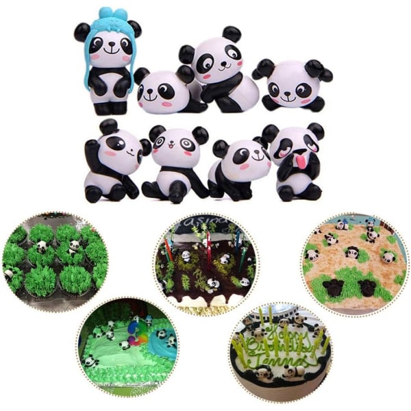 Panda Figur Mini Panda Toy Panda Cake Dekorera Söt Panda Birt