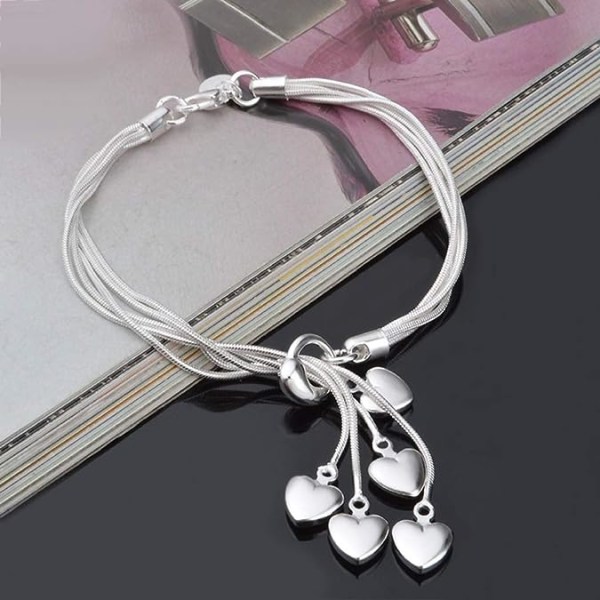 Women Bracelet Hand Catenary Charm Tassel Heart Pendant Female Br