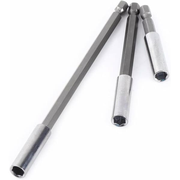 3 stk 1/4\" magnetisk bitsholder skrutrekkerforlengelse sekskant skaft 60m