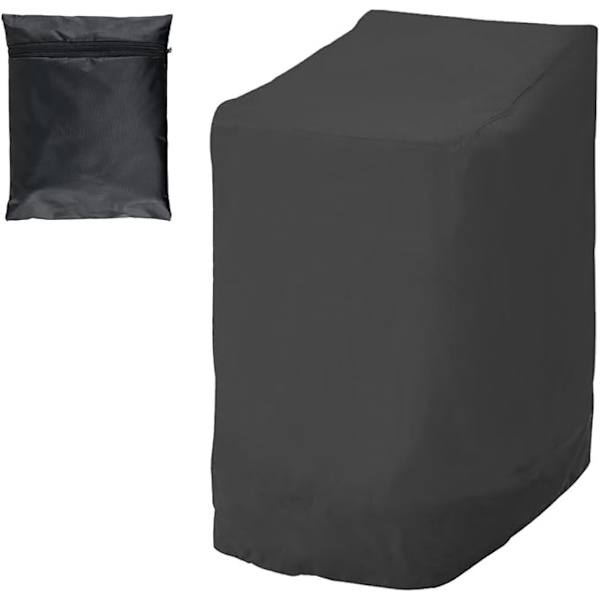 Trädgårdssoffaöverdrag för 6 stapelbara stolar Vattentätt UV-skyddande Utomhus Trädgårdssoffaöverdrag i 210D Oxfordtyg 114 x 85 x 65 cm Svart