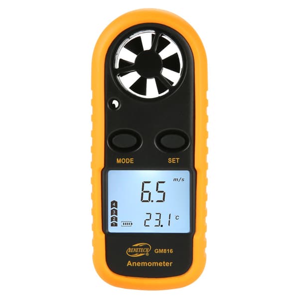 Digital Anemometer LCD Vindhastighetsmätare Mobiltelefon Luftflödeshastighet Mätning Termometer Enhet
