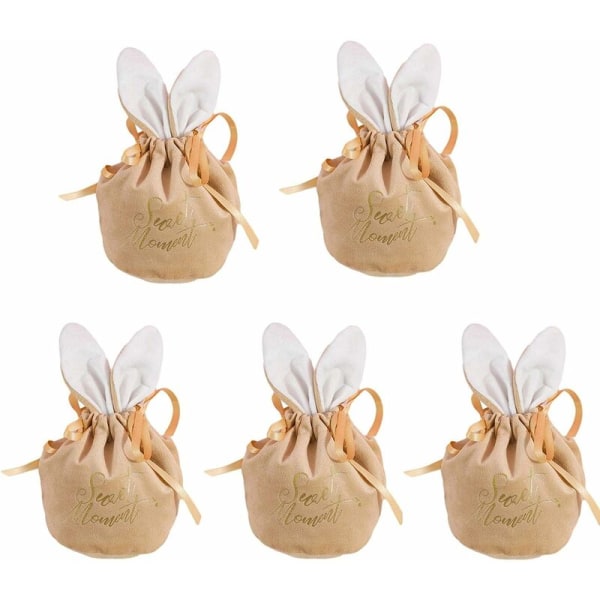 Påskpresentpåsar Presentpåse med kaninöron för godis Födelsedag Färgglad väska Påskpåse för påsk, födelsedagsfest, bröllop Gul