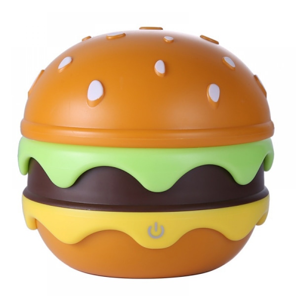 Søt skrivebordslampe for barn, oppladbar hamburger liten skrivebordslampe