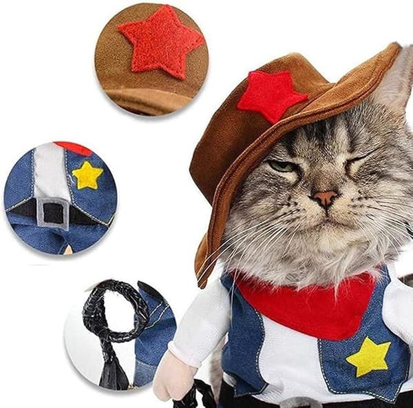 Cowboyhundekostyme med hatt