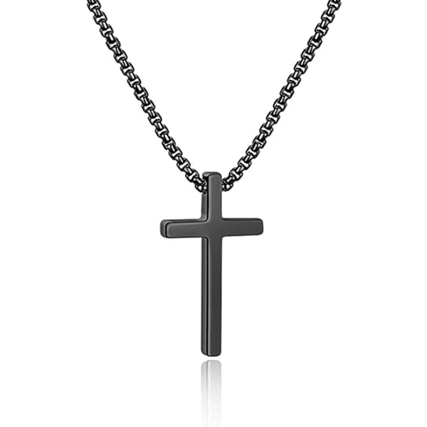Cross halsband för män, rostfritt stål kors hänge halsband för män hänge