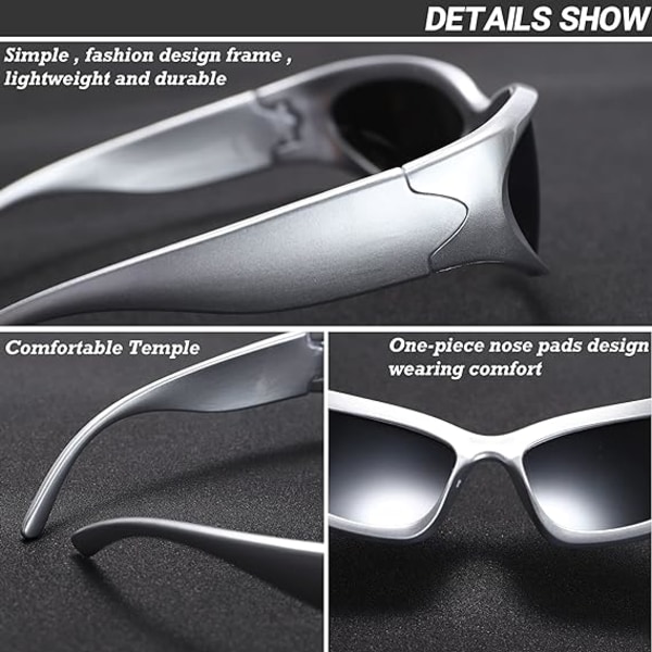 Wrap Around Fashion Solglasögon för Män Kvinnor Swift O