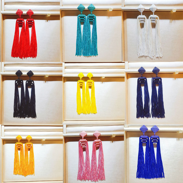 Statement Thread Tassels Dangle Drop Earrings for Women