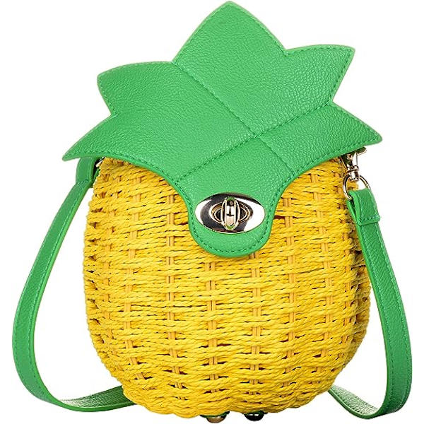 Halm axelväska handvävd crossbody väska sommar strand hav handväska ananas