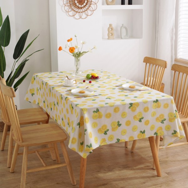 1 st rektangulär bordsduk citronmönster bordsduk för kök
