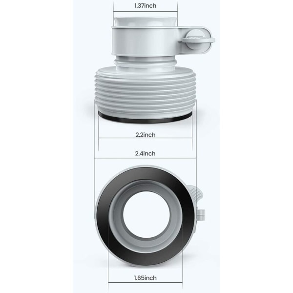 Slangadapter B -modell 25009, byxadapter för pumpar, slangadapter för pool med gänga, slangadapter för pool för 1,5\"-kopplingar