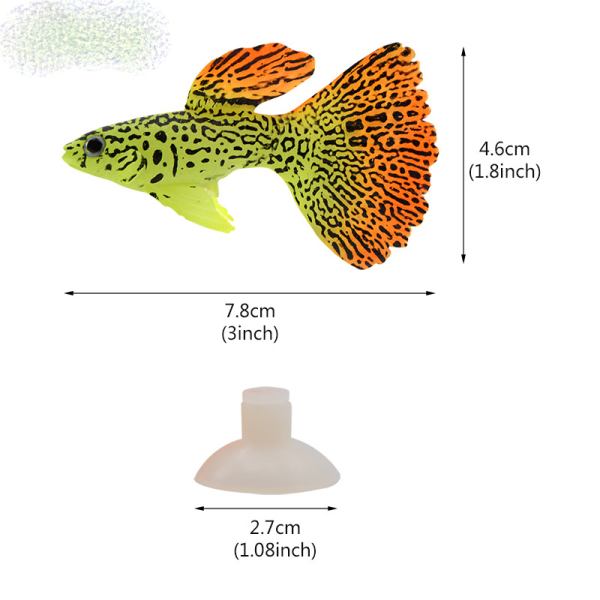 4 kunstige fisk til farverig akvariedekoration, 2*2,6 tommer P