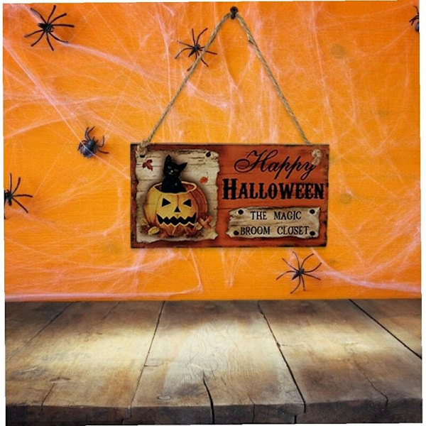 Hainice Halloween puinen kyltti ovi seinäkoristeet koristeet juhla