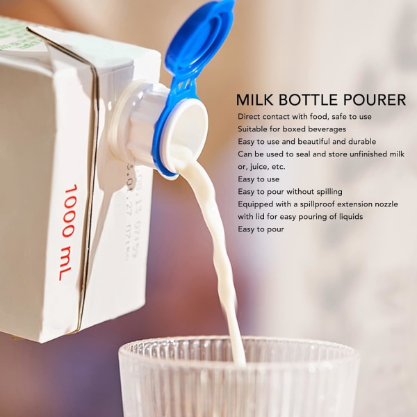 2 Pieces Milk Box Spout Pourer, Bottle Pourer Milk Drink Diverter with Erg