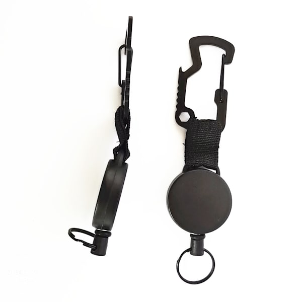 Retractable Keychain Multitool Karabiner Clip Key Ring med Stål