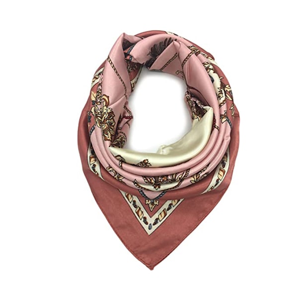 Siden Scarf Dam Fashion Mönster Stor Kvadratisk Satin Turban Huvud
