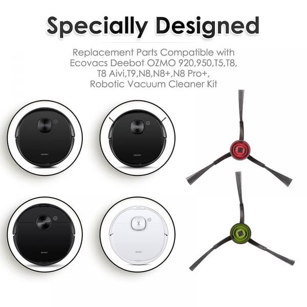 (10 stk.) Sidebørste reservedele til Ecovacs Deebot Ozmo 920 950 T8 A