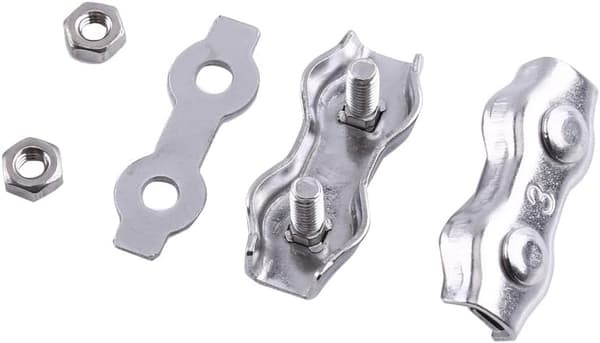 10 stk M3 Duplex rustfritt stål kabelbåndsklips for Inox-kabel