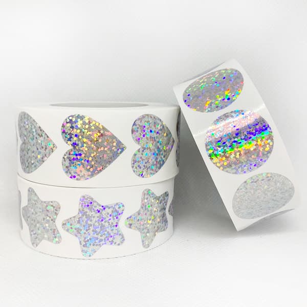Laser Design Label Stickers Glatt Overflate Tetting Dekorasjon Gave