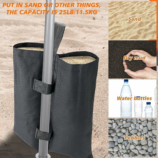 Gazebo Sand Weights, 4 stk. Gazebo og Gazebo Vægtposer, Teltben Vægtpose, Benvægte, Solsejl Telte, Parasol