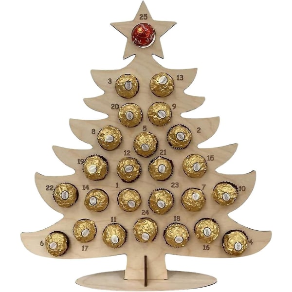 Trä adventskalender julfest Choklad ram dekoration presenter