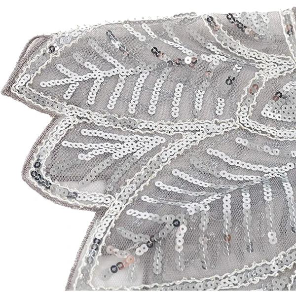 1920-talets Sjal Wraps Sequin Beadad Kväll Cape Brud Sjal Bolero