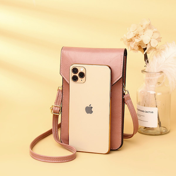 Liten crossbody-mobilväska för kvinnor, miniväska med axelrem