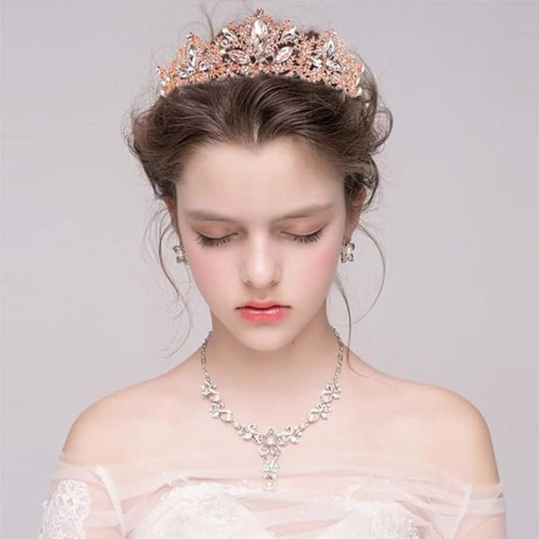 Bryllupsdiademer for kvinner, prinsessekrone diadem i krystall for kvinner