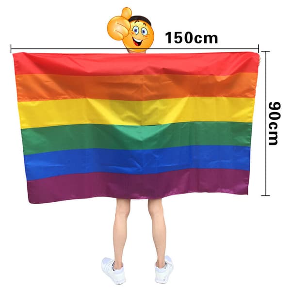 Regnbue Pride Banner - Lyse farver - mønster 1 90*150cm