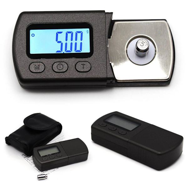 Digital Vågsadapter, Mini Digital Cell Vågsadapter, Vinyl Skivspelare Nål Noggrannhet 0,01g Spår Adapter Grammofon Nål Skiva Microgroove med Blå Ba