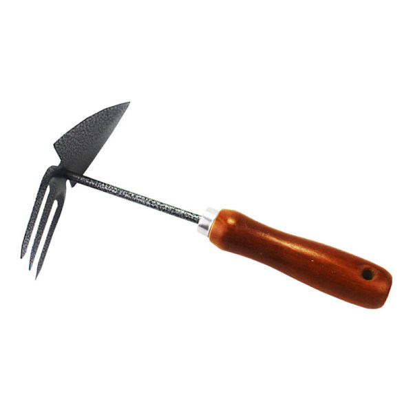 2-haarainen kaksoiskuokka maan kuohkeuttamiseen, 6 cm työleveys, terävä muoto, ergonominen kahva, 25 cm korroosionesto