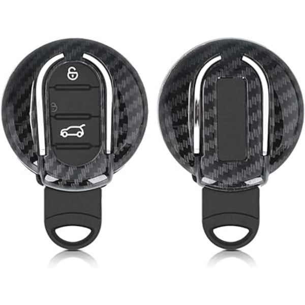 Bilnøkkeltilbehør Kompatibelt med Mini Smart Key 3 Knapper - Karbon Svart