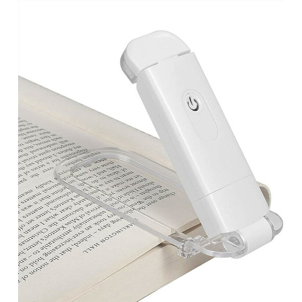 Kirjan lukuvalo, kannettava USB-ladattava LED-kiinnike kirjan lukuvaloihin sängyssä lukemiseen Kiinnitä kirjaan Taitettava lukuvalo silmäsuojaukseen, lukulamppu