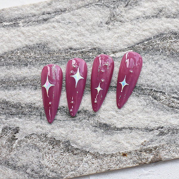 5 ark Aurora Silver Star Moon Planet nagelklistermärken 3D Holografiska laserstjärnor