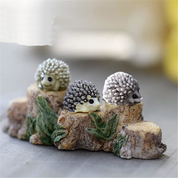 10 stk Miniatyr Piggsvin Ornamenter, Eventyrhage Miniatyr Piggsvin