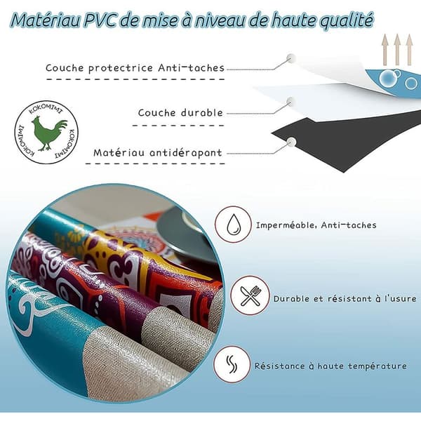 Rektangulær Borddug PVC Dug Vandtæt Pletbestandig