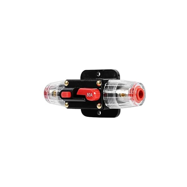 2 stk. 80A Inline Circuit Breaker Reset Fuse, 12V-24V DC 80A Reset