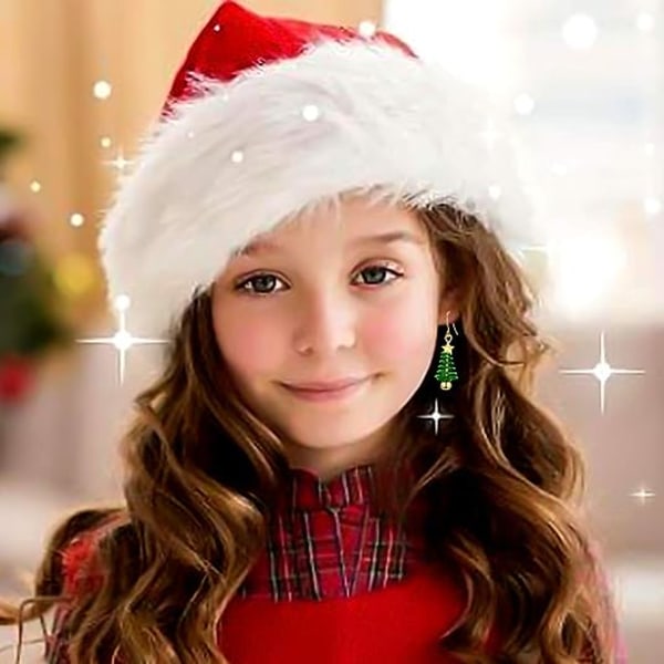 Holiday Christmas øredobber for kvinner Jenter Gave Lovely Cute Star Emaljekrok Dro