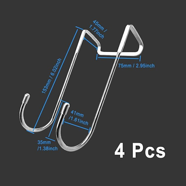 Duschkrokar - 4-pack dubbeldörrskrokar, badrumshanddukskrokar