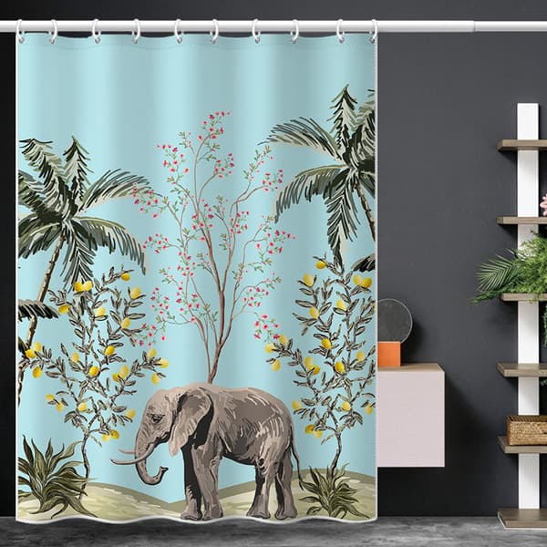 1 st duschdraperi växt elefant träd bad gardin anti mögel W