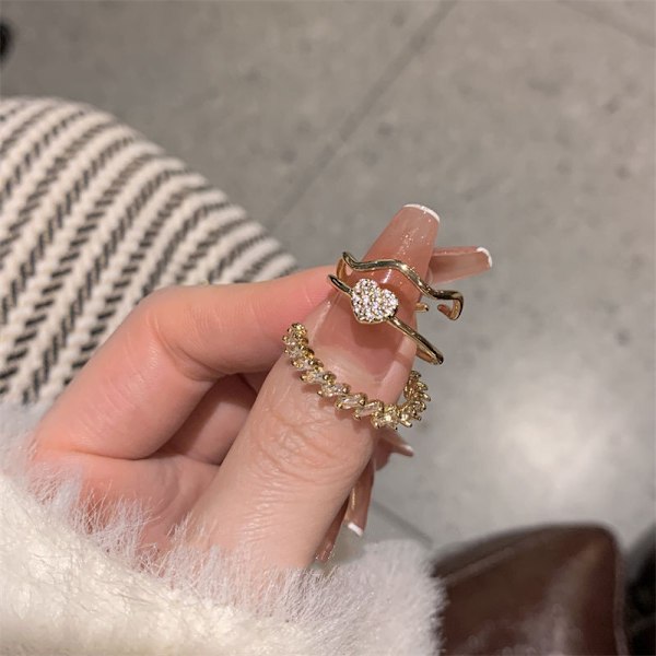 Fashion Plain Ring, Personlig öppningsbar justerbar tredelad F