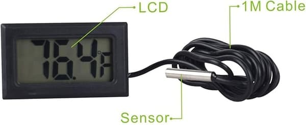 Digital LCD-termometer Temperaturmonitor med extern sond för kylskåp