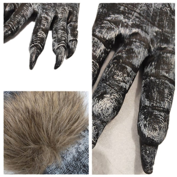 Skeleteen Werewolf Hand Costume Gloves - Halloween Claw Gloves Ha