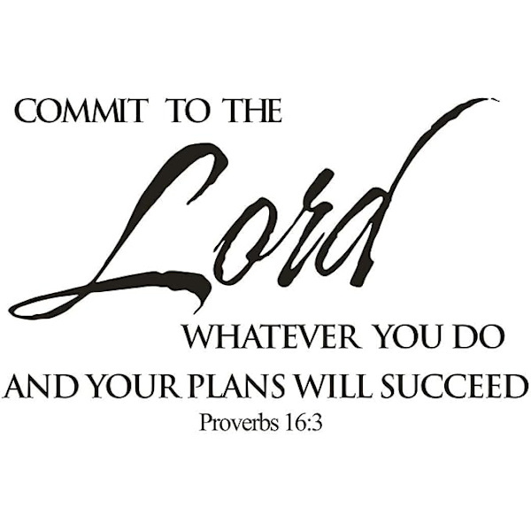 Commit to The Lord Vinyl Bible Verse Wall Sticker Joshua Psalm Wall Art Inspirat