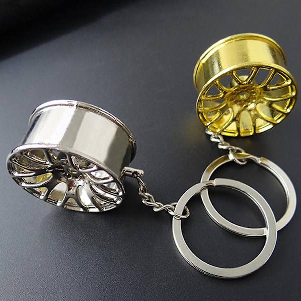 Kreativ Mini Bilhjul Navkapsel Auto Logoer Nøglering Auto Reparation Dele Bil Mini Dæk Hjul Nøglering