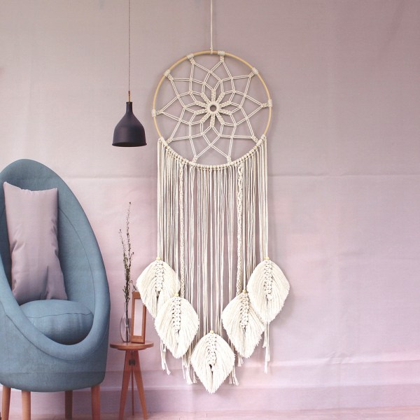 Attrape Reve Luminous Giant White Wall Hanging Rope Woven Tapestr