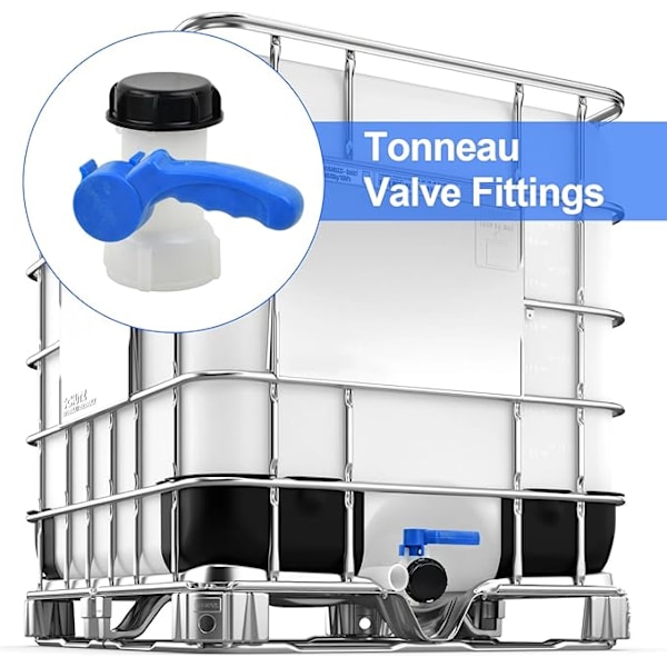 Vanne för 1000L Plasttank, DN40 (62 mm) gängad utloppsrör, Praktisk för IBC-behållare, Säker och pålitlig, Vanne för vattenbehållare