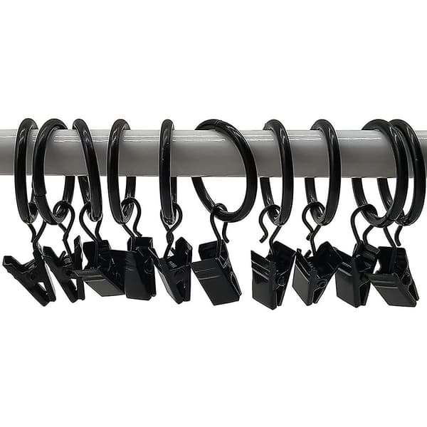 30 Gardinringe med Clips, Rustfrit Metal Gardinring, 25mm B